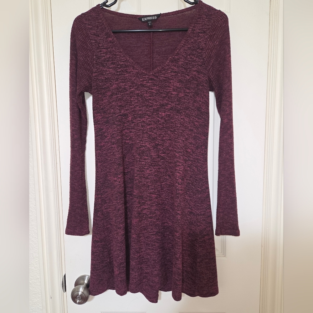 Elegant Maroon Knit Dress